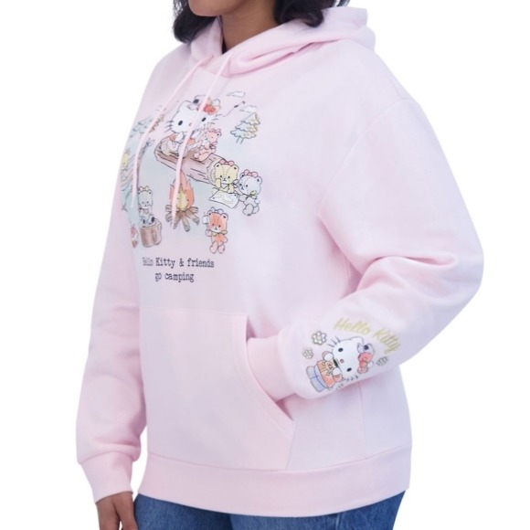 Hello Kitty & Friends Womens Large Go Camping Light‎ Pink Embroiderd Sanrio NEW - Picture 2 of 4